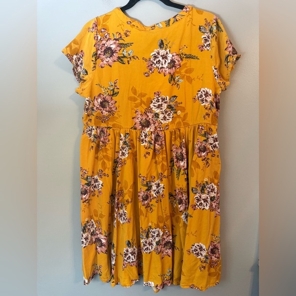 Torrid Mini Challis Shirt Dress in Floral Yellow Size 1X - Picture 4 of 12